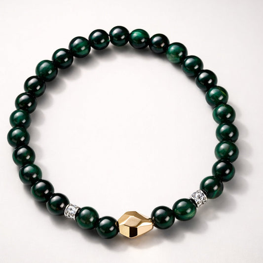 Green Stone Beaded Bracelet | Signature Men’s Jewellery